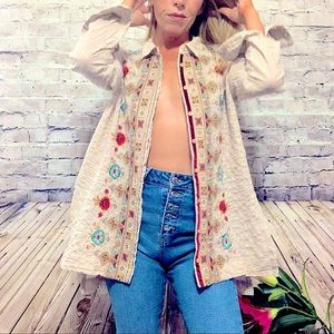 ‼️JOHNNY WAS “3 J WORKSHOP” Button Down Top Size M‼️